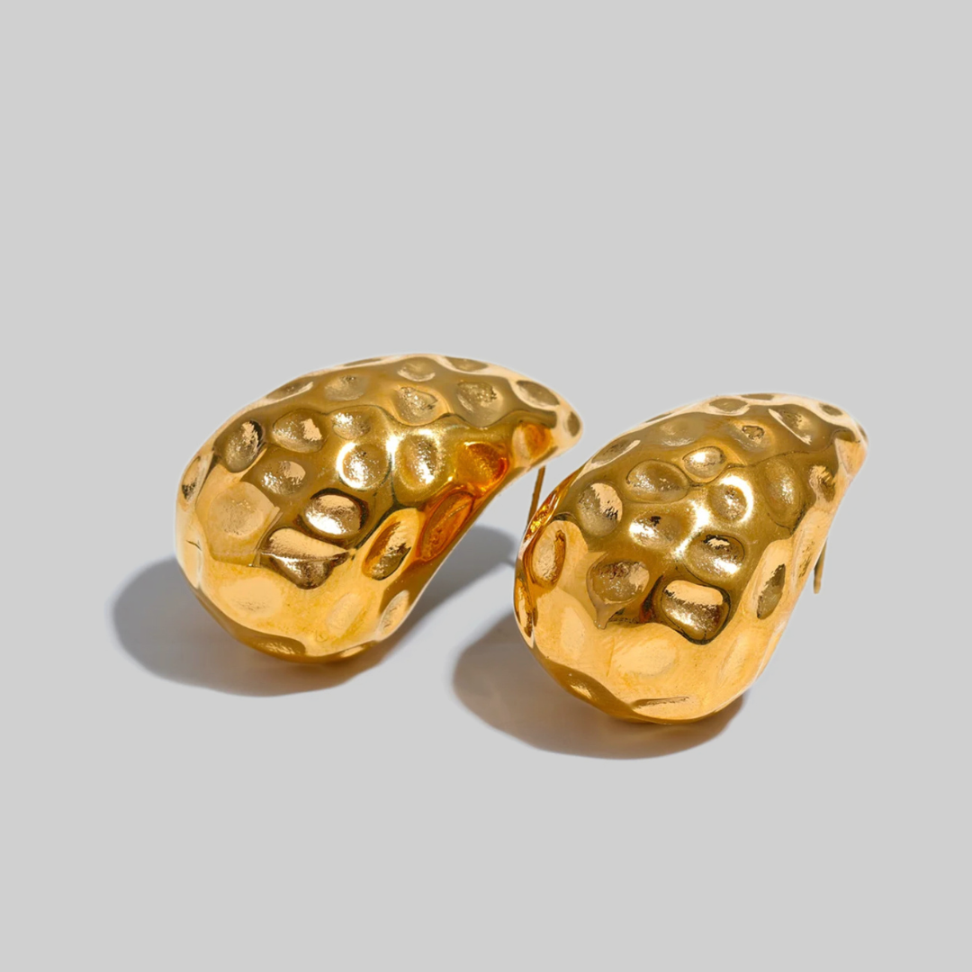 Lava Drop Statement Earrings | Gold