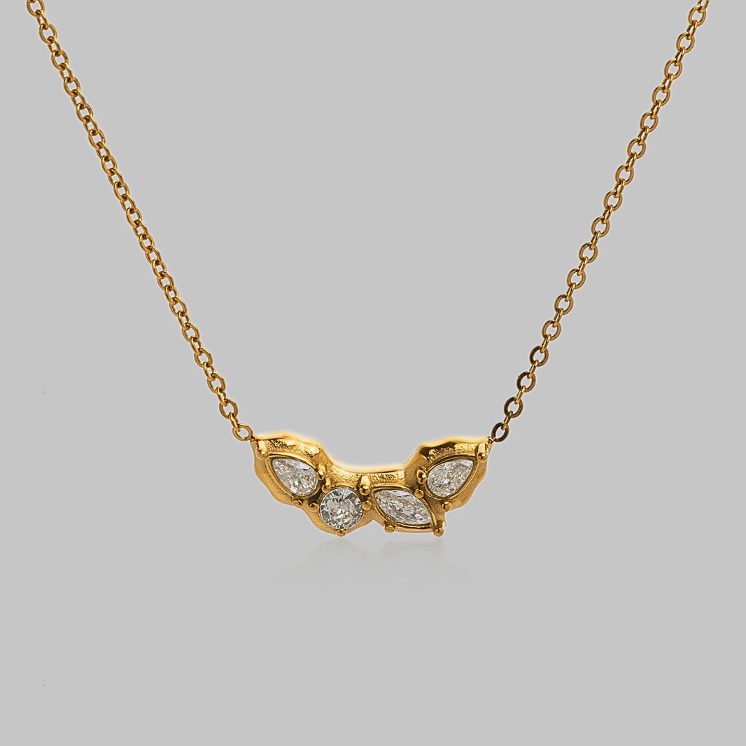 Pia Multi CZ Dainty Chain Necklace | Gold Hue