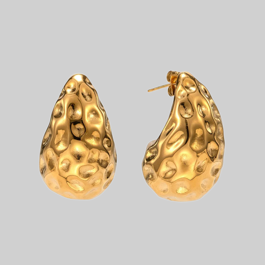 Lava Drop Statement Earrings | Gold