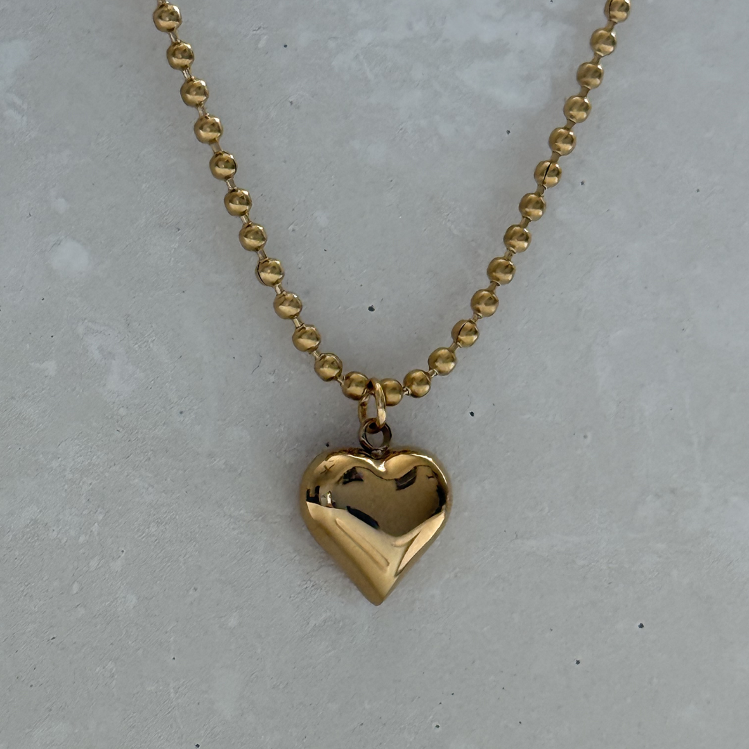 Heart of Gold Beaded Necklace