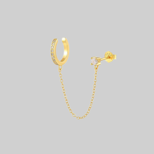 Yamna Chain Cuff Stud Earring | Gold