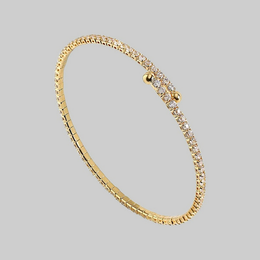 Tindra Adjustable Tennis Bangle Bracelet | Gold