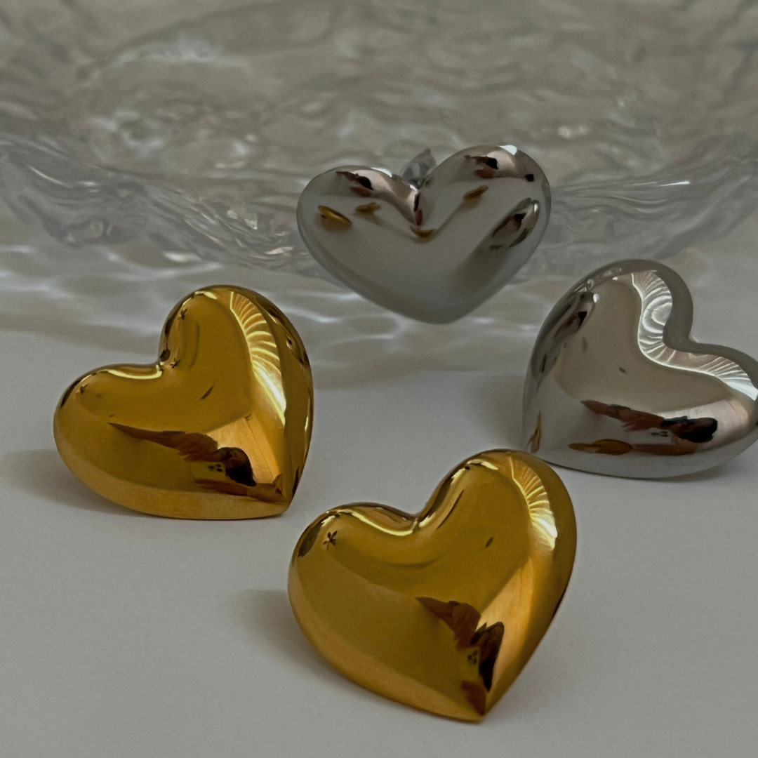 The Puffy Heart Earrings | Gold or Silver