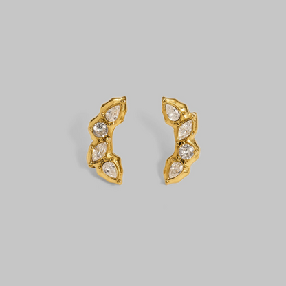 Pia Multi CZ Stud Earrings | Gold Hue