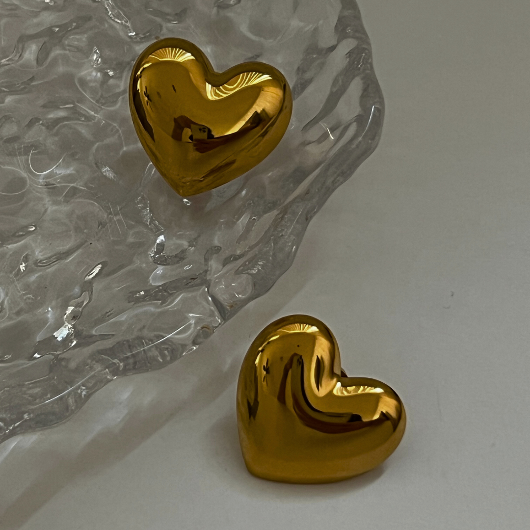 The Puffy Heart Earrings | Gold or Silver