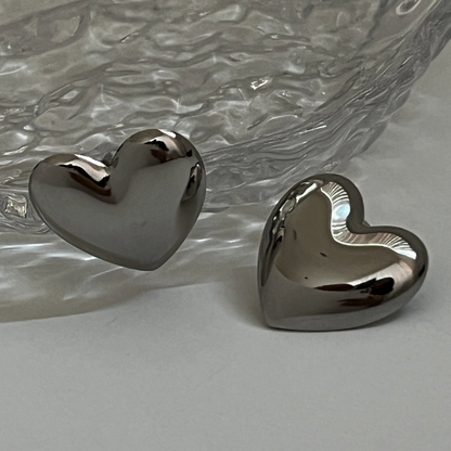 The Puffy Heart Earrings | Gold or Silver