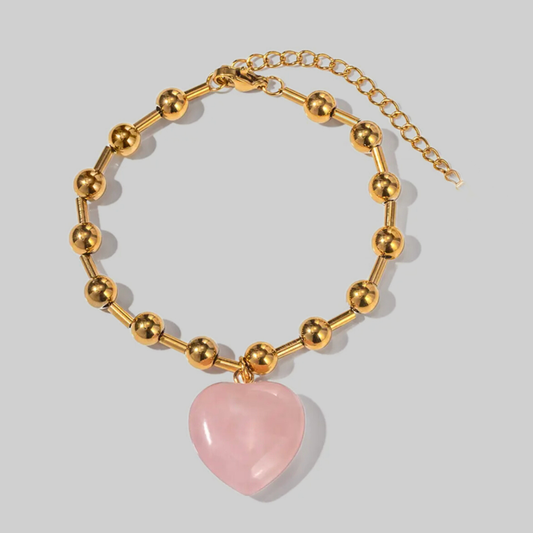 Amisha Heart Bracelet | Pink