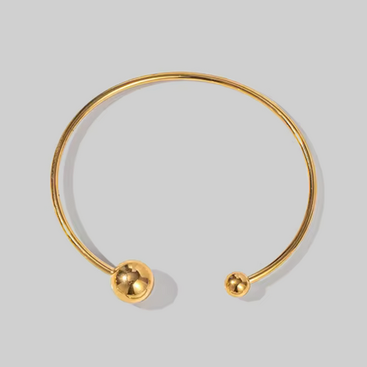 Bondi Sphere Thin Cuff Bracelet  | Gold