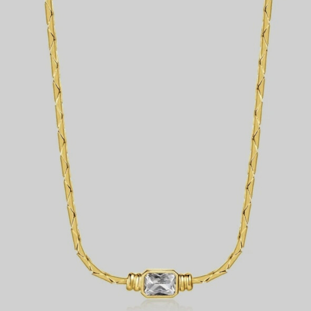 Ethereal Solitaire CZ Necklace | Gold