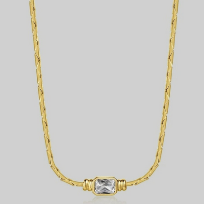 Ethereal Solitaire CZ Necklace | Gold