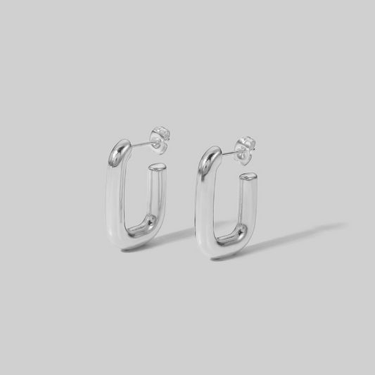 Daniela Block Hoops | Silver Hue