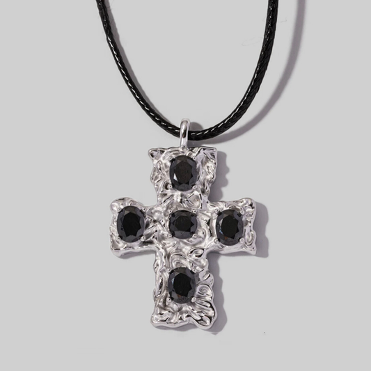 Barbara Cross Necklace | Silver