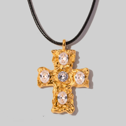 Barbara Cross Necklace | Gold