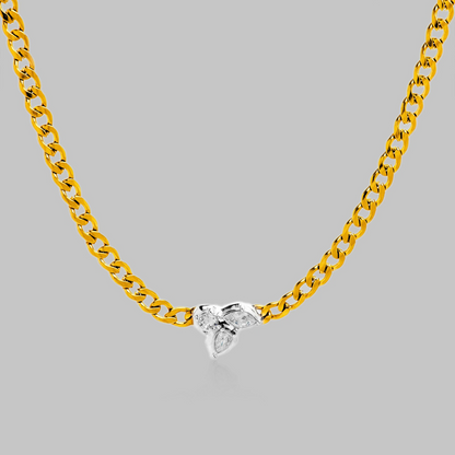 Penelope Triple CZ Curb Chain Necklace