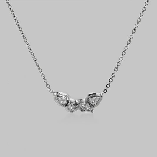 Pia Multi CZ Dainty Chain Necklace | Silver Hue