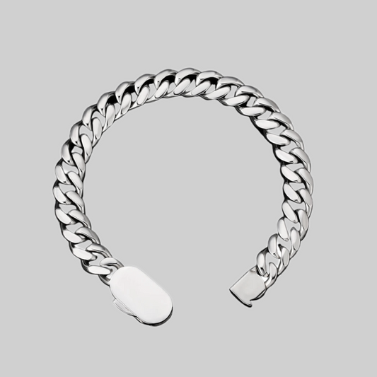 John Doe Men's 10mm Cuban Chain Bracelet | Silver