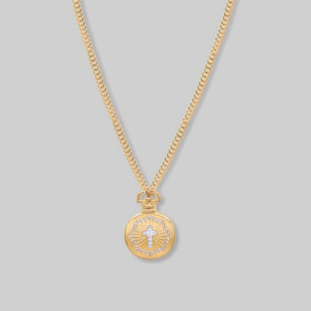 La Cruz Medallion Cuban Chain Necklace