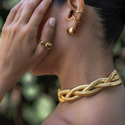 Braided Choker Necklace | Gold or Silver