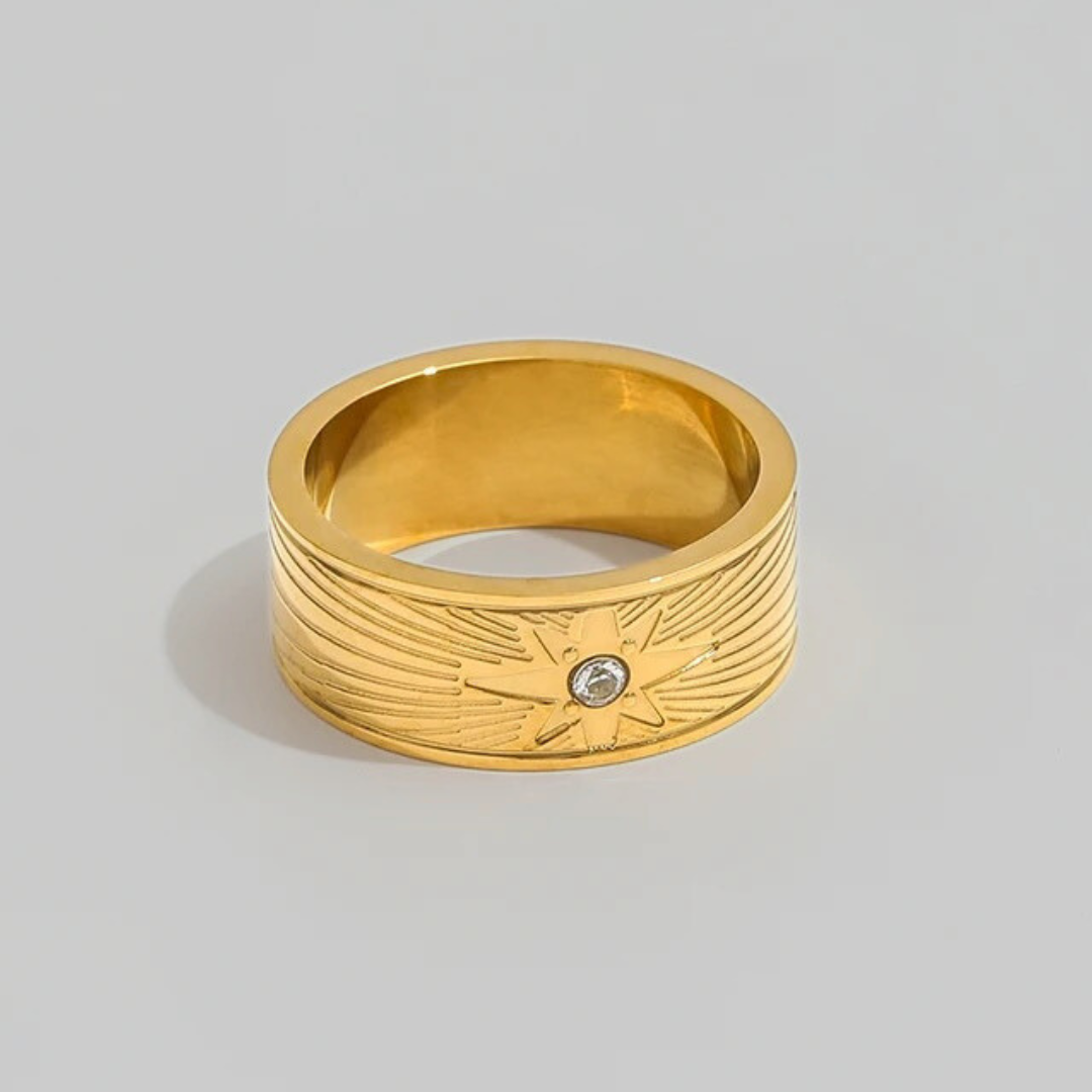 Belén Star Thick Band Ring