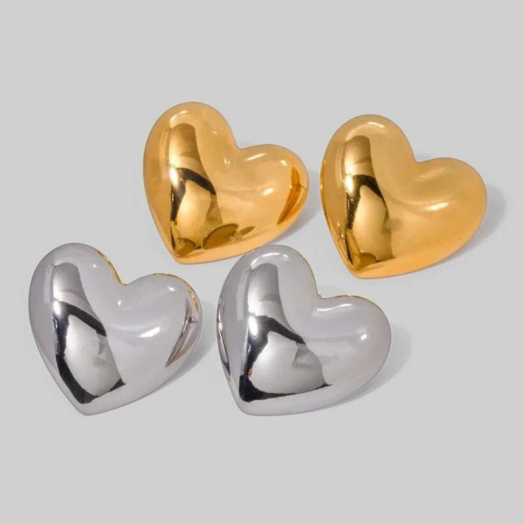 The Puffy Heart Earrings | Gold or Silver