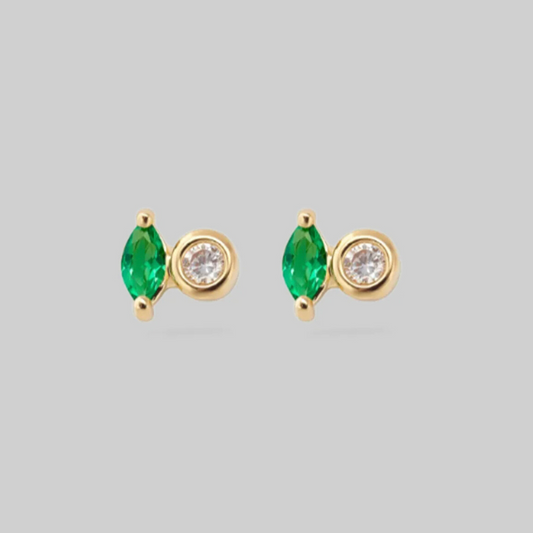 Lucy Green and Clear CZ Stud Earrings