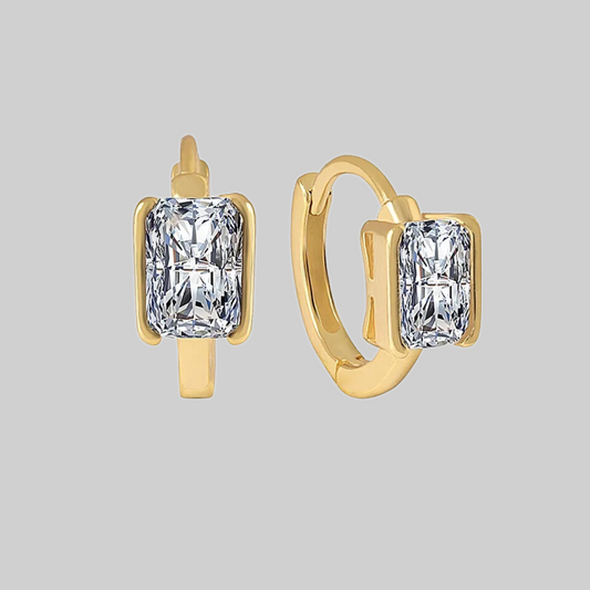 Gracie Clear CZ Huggie Earrings