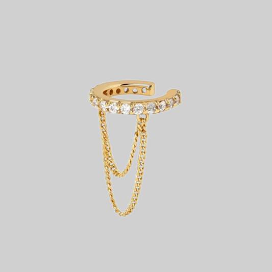 Jasmin Double Chain Ear Cuff | Gold