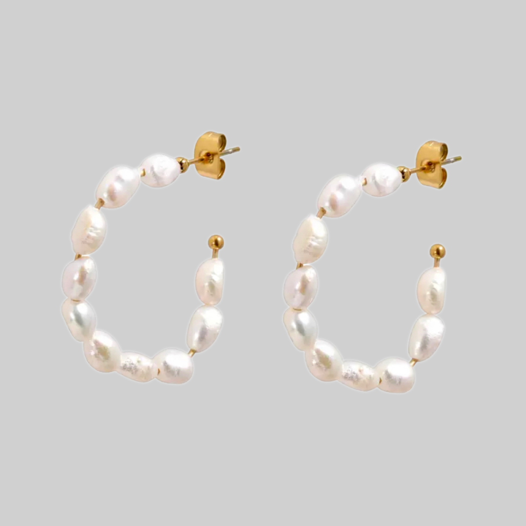 Stella Baroque Pearl Hoops