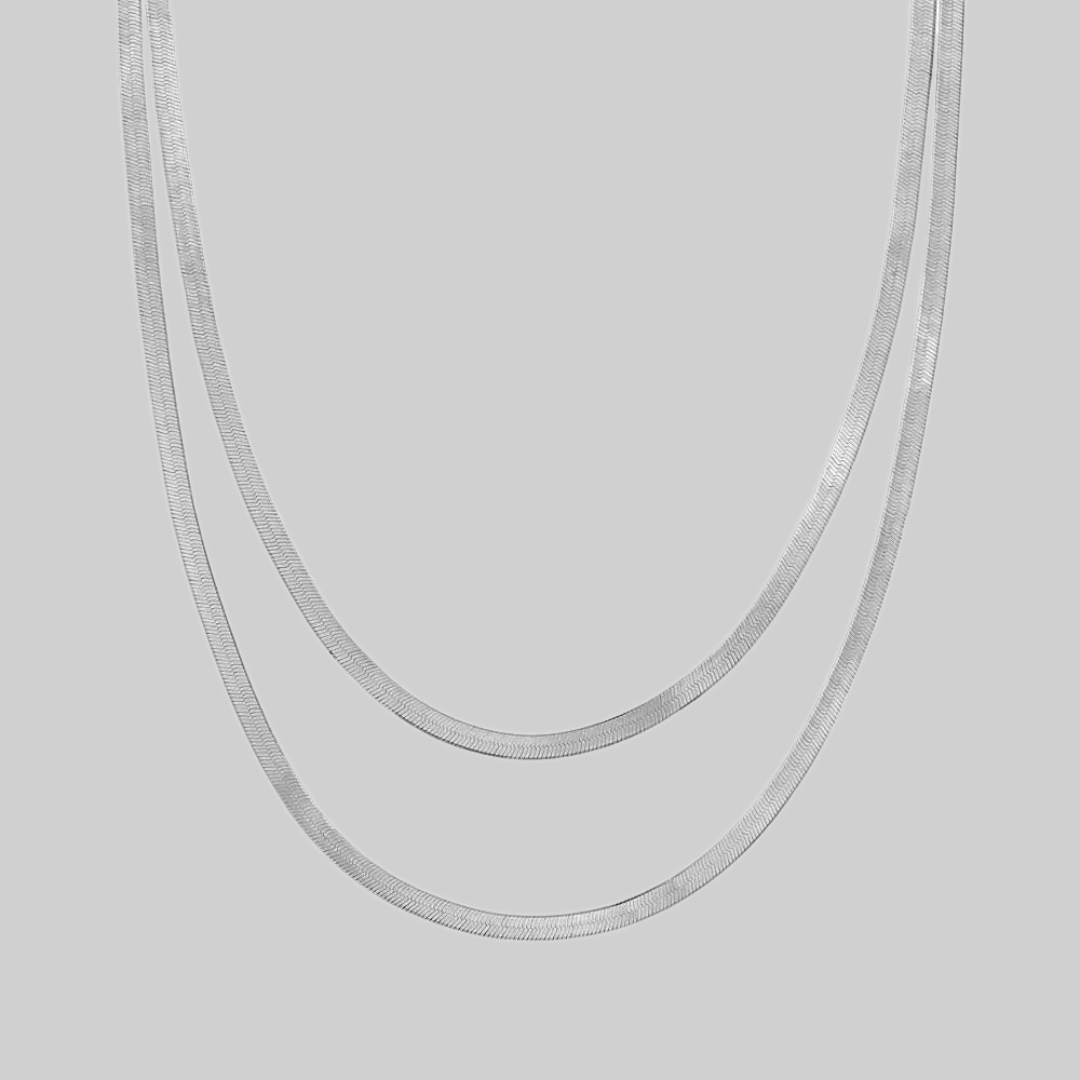 Tracy Herringbone Necklace | Silver