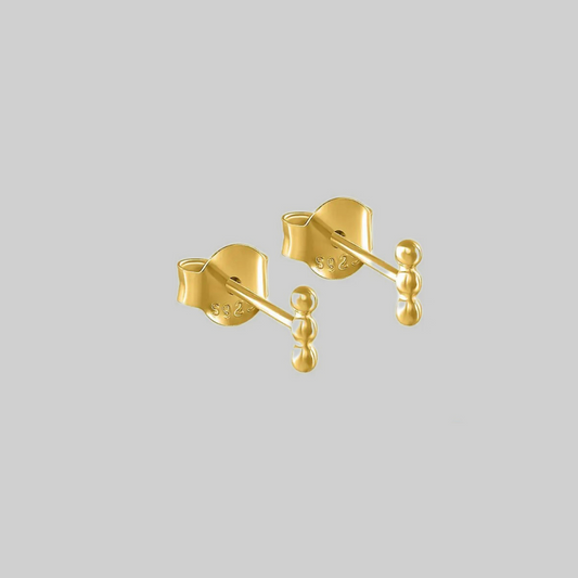 Triple Tiny Stud Earrings | Gold