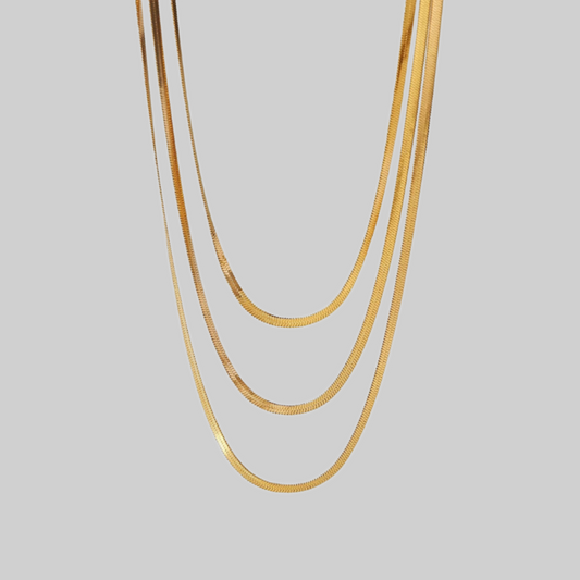 Tracy Herringbone Necklace | Gold