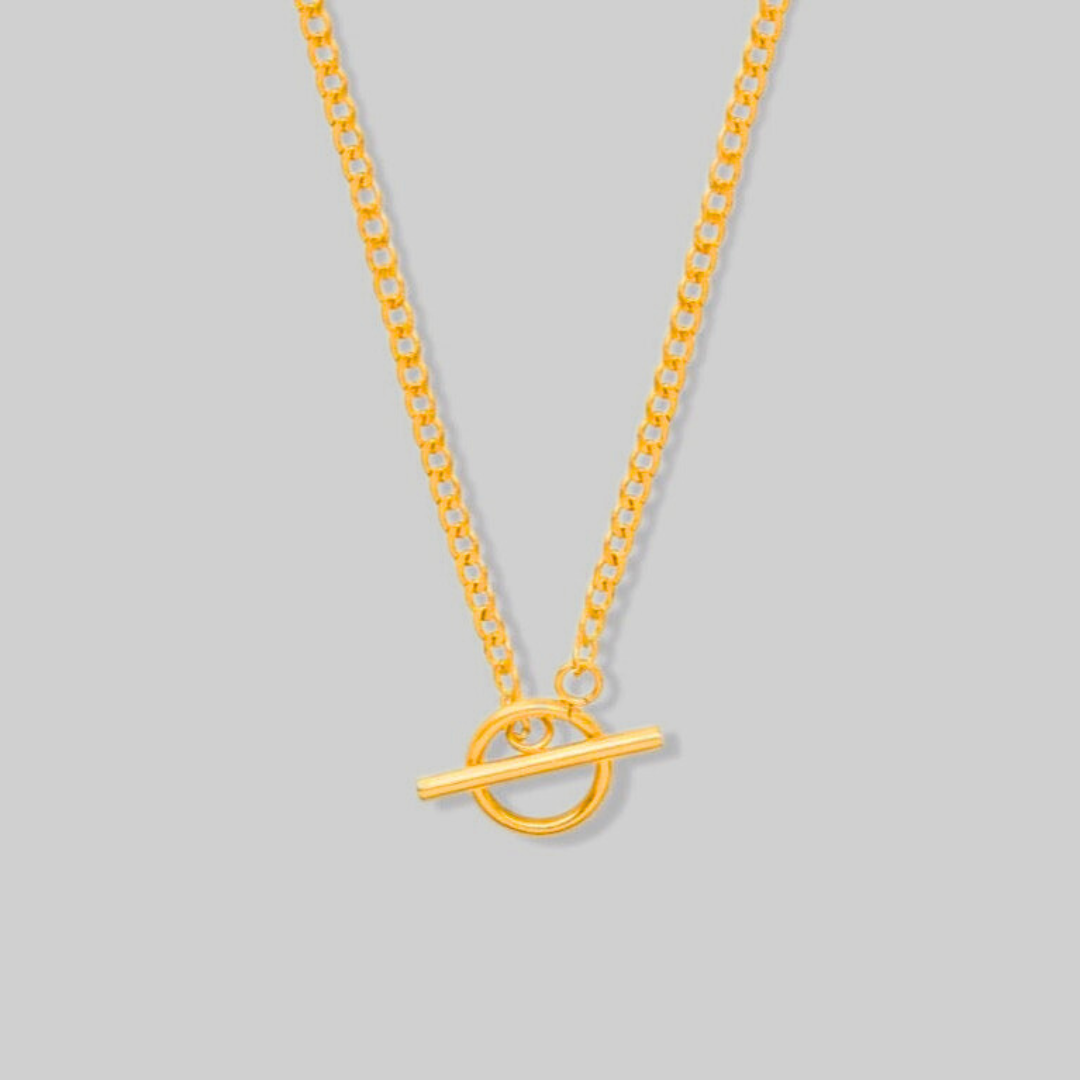 Amanda Toggle Curb Chain Necklace | Gold