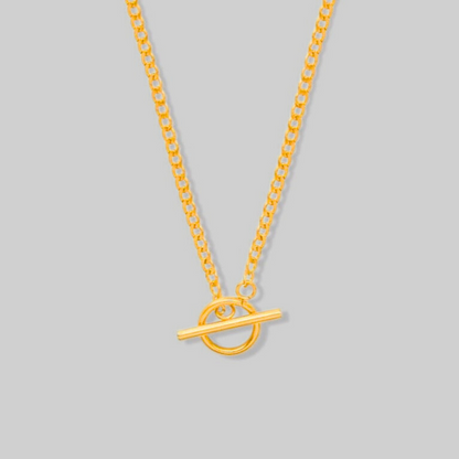 Amanda Toggle Curb Chain Necklace | Gold