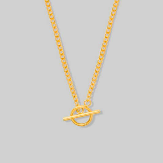 Amanda Toggle Curb Chain Necklace | Gold