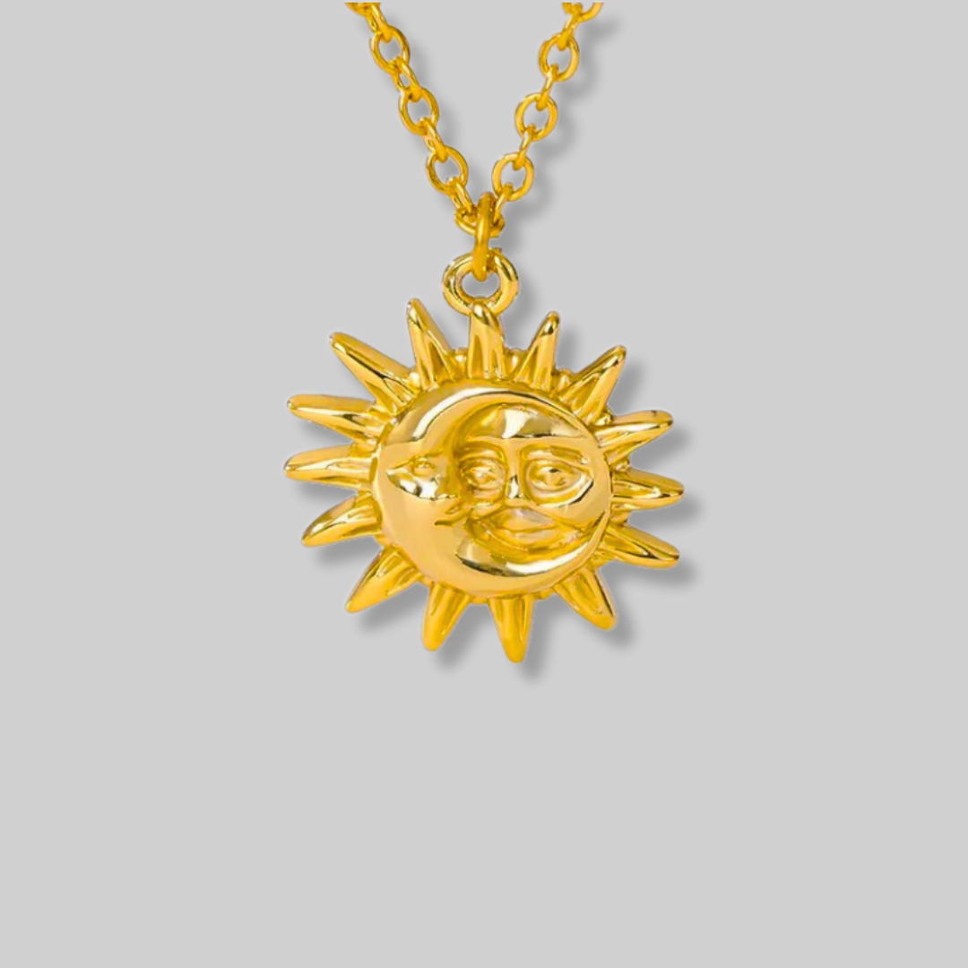 Moon-Sun Dainty Pendant Necklace