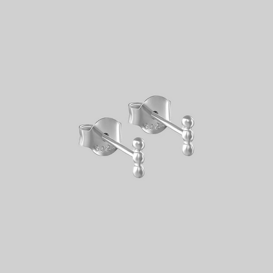 Triple Tiny Stud Earrings | Silver