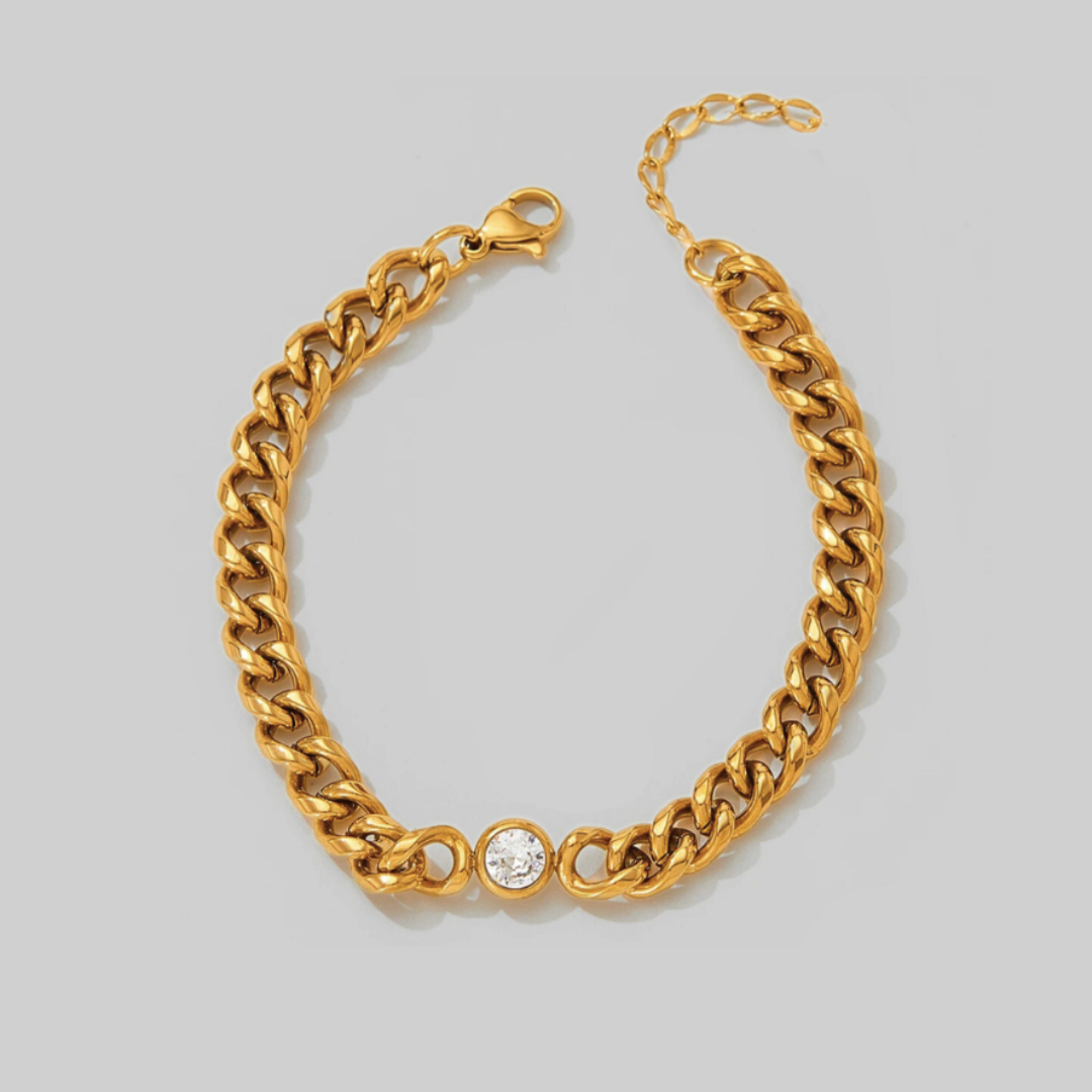 Chloe SolitaireCZ Cuban Bracelet