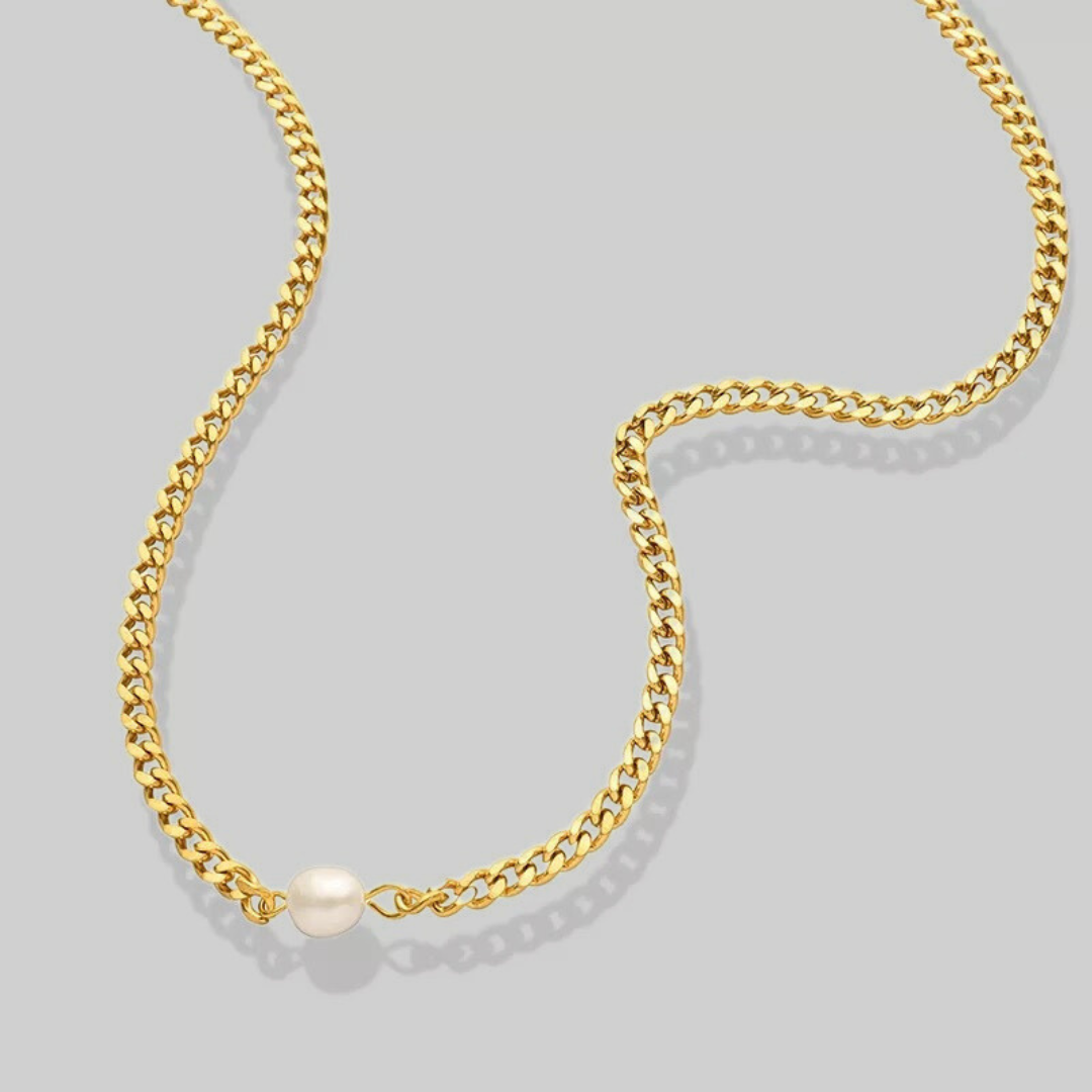 Tammy Single Pearl Cuban Chain Choker