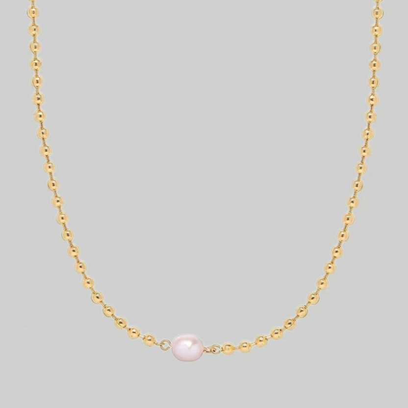 Tabby Single Pearl Ball Chain Necklace