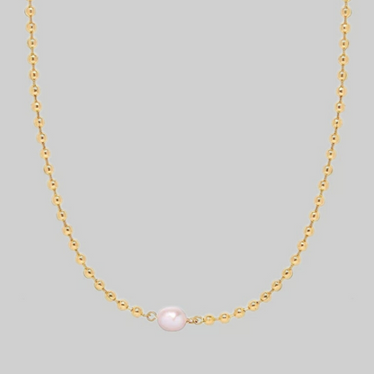 Tabby Single Pearl Ball Chain Necklace