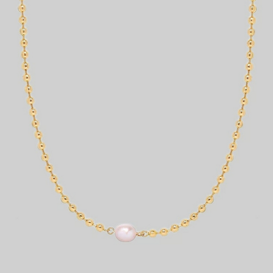 Tabby Single Pearl Ball Chain Necklace