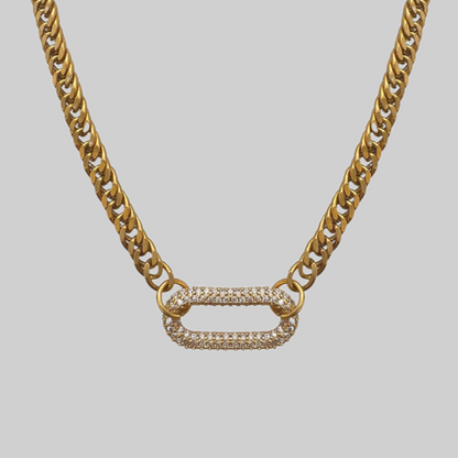 Aiza Single Pave Link Necklace