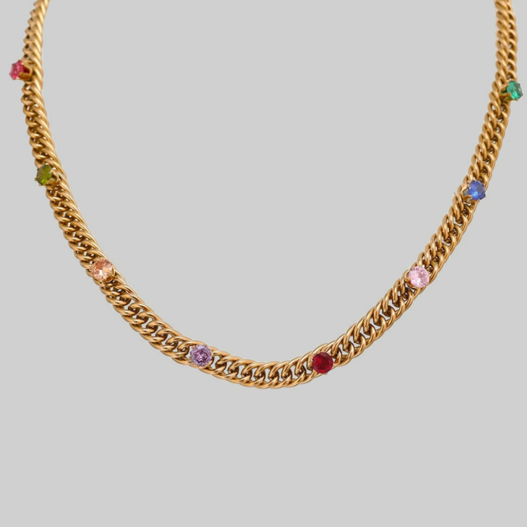 London Cuban CZ Necklace | Gold