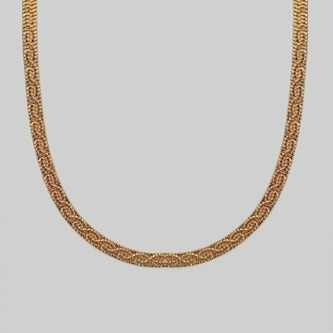 Sphinx Embossed Herringbone Necklace