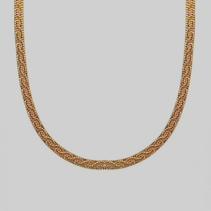 Sphinx Embossed Herringbone Necklace