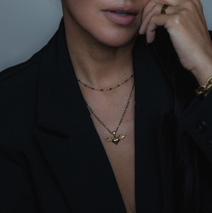 Love & Freedom Figaro Chain Necklace | Gold