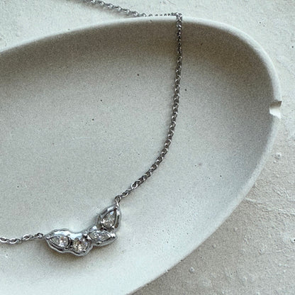 Pia Multi CZ Dainty Chain Necklace | Silver Hue