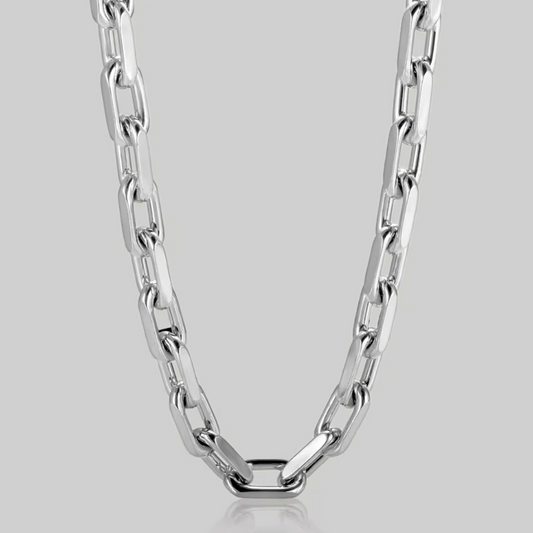 Meg Statement Paperclip Chain Necklace | Silver