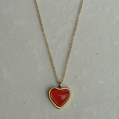 Carnelian Heart Necklace