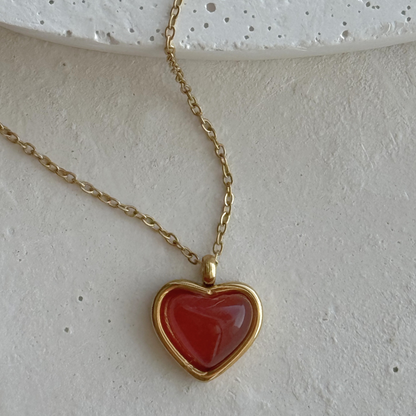 Carnelian Heart Necklace